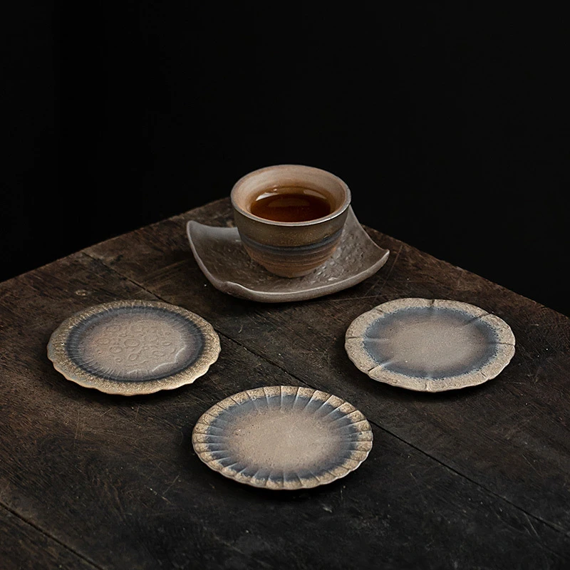 Ceramic Coasters Vintage Tea Cup Mat Heat Insulation Anti-skidding Mug Mats Waterproof Reusable Kung Fu Tea Ceremony Utensils
