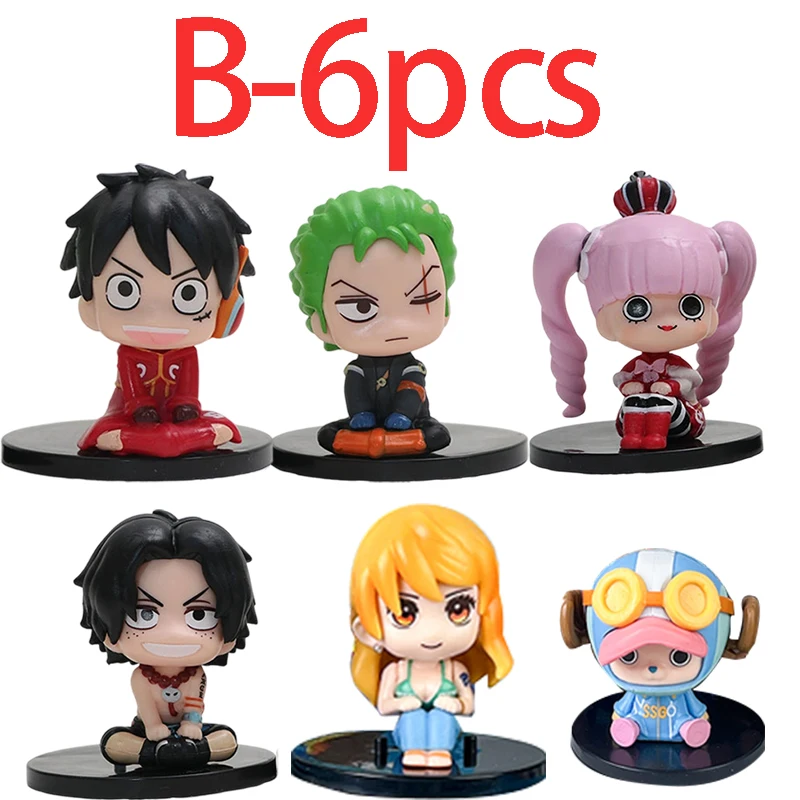 1-12 Stück Blindbox Anime One Piece Figur Luffy Roronoa Zoro 6cm Q-Version Actionfigur Niedliches Spielzeug Schreibtischdekoration Modell Geschenk
