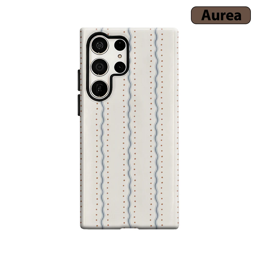 Ripple Dots Phone Case for Samsung Galaxy S25 Ultra S24 S23 Ultra Plus Shockproof Double Layer Tough Back Cover