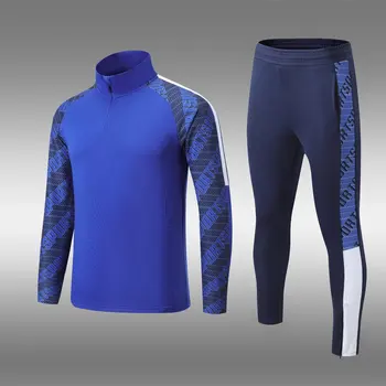 2 Piece Football Training Tracksuit for Men 2024 New Style Soccer Jersey Sets Autumn Winter Jacket & Pants Sportswear Custom