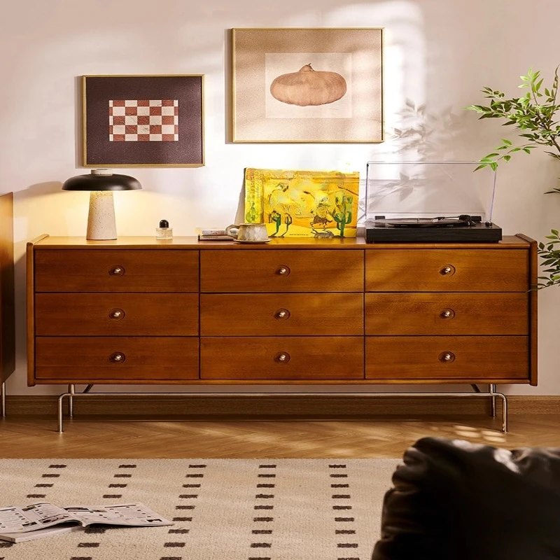 

Solid wood chest of drawers vintage storage sideboard living room bedroom bedside storage drawer storage cherry wood cabinet