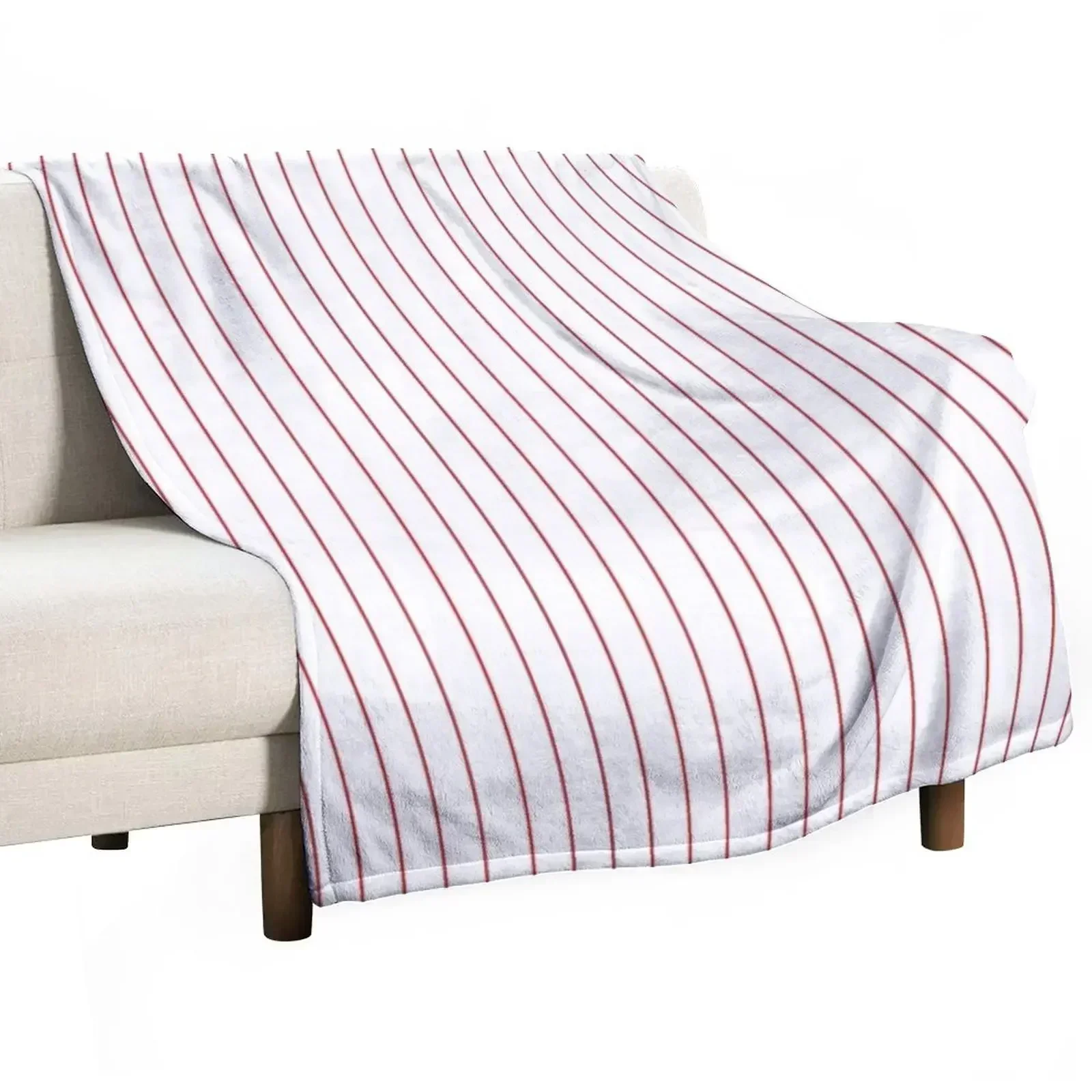 

Thin Red Pinstripe Pattern, Red Vertical Stripes Throw Blanket bed plaid christmas decoration funny gift Quilt Blankets