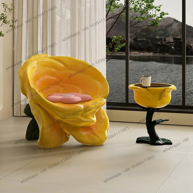 Rose Lounge Chair Living Room Balcony Bedroom Single Backrest Modern Designer Chair