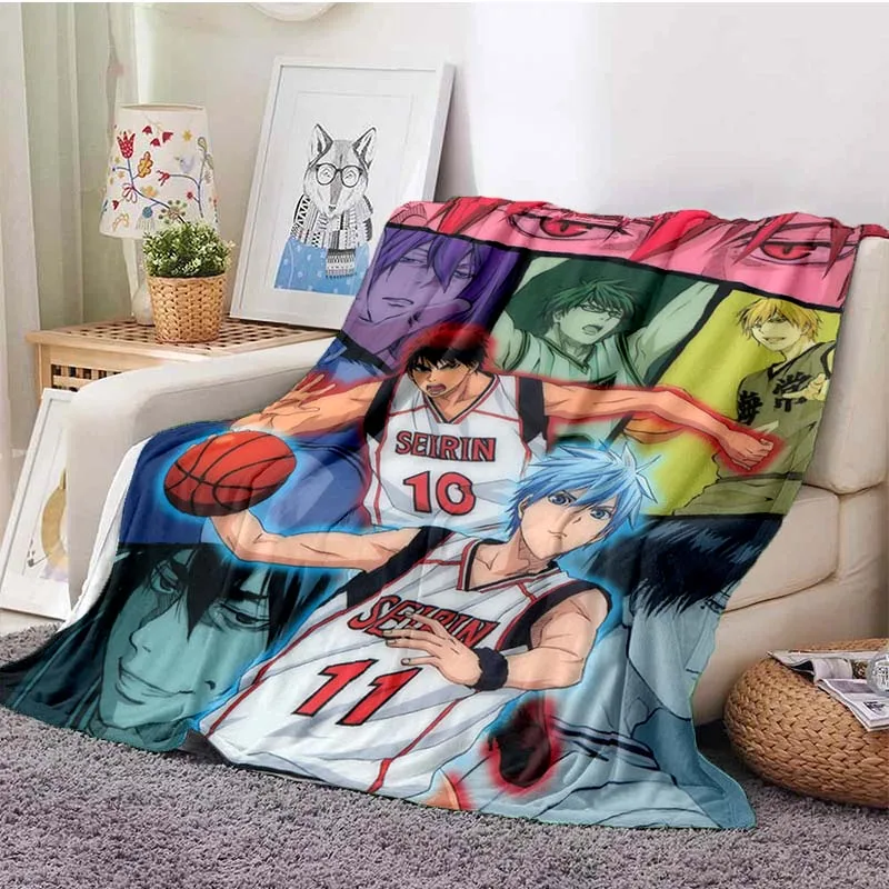 Kuroko's Basketball Japanese Sports Anime Blanket Sofa Cover Hairy Blanket Flannel Fluffy Comfortable Home Travel Throw Blanket