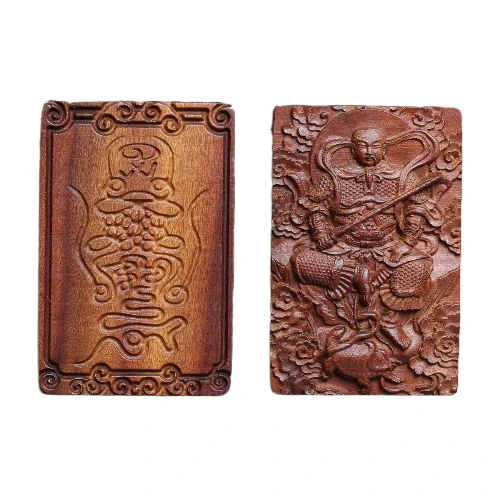 

Emperor Zhenwu, Jun Zhenwu Taboos, Double sided Carved Hanging Pieces, Relief Sculpture, Taoist Artifacts and Pendant