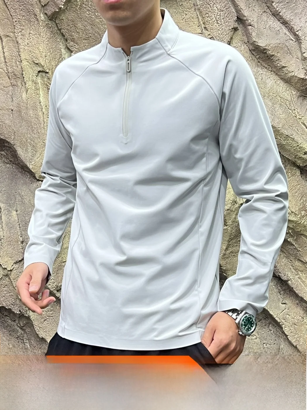 Men's Outdoor Warm Fleece Long Sleeve Sportswear Half Zipper T-Shirt Standard Fit Breathable Skin-Friendly Autumn Winter Base...