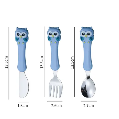 3 पीस बच्चों के चम्मच कांटे बॉक्स बच्चों के स्टेनलेस स्टील बच्चों के कटलरी पोर्टेबल बेबी फीडिंग बर्तन बेबी चम्मच बेबी टेबलवेयर सेट 6 best sales बच्चों का चम्मच - №2