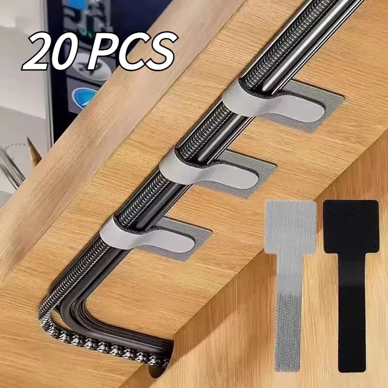 Reusable Cable Ties New Fastening Wire Organizer Cord Rope Holder Self Adhesive Adjustable Cord Organizer Straps Desk Management