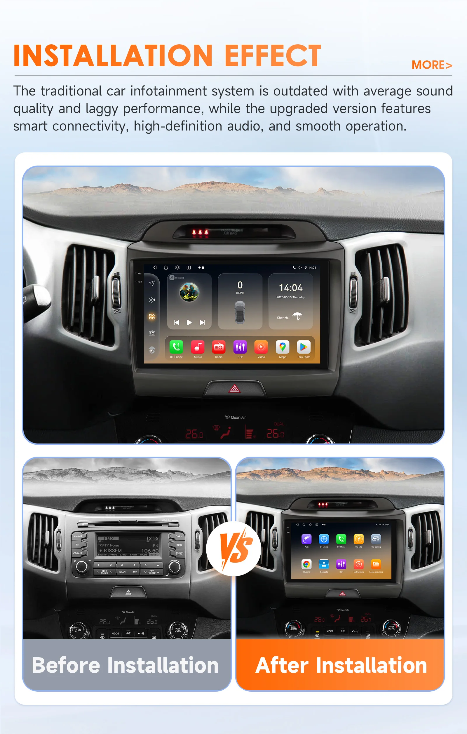 Hizpo 2 Din Android Auto Radio Für KIA Sportage 3 2011-2016 Carplay 4G Auto Multimedia GPS Autoradio intelligente Systeme 8 Core – Detail 7
