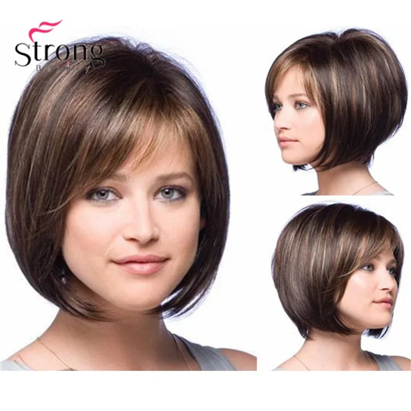 Strongbeuaty Short Brown and Auburn Lightspot Fashion Lady Synthetic Wig mix order