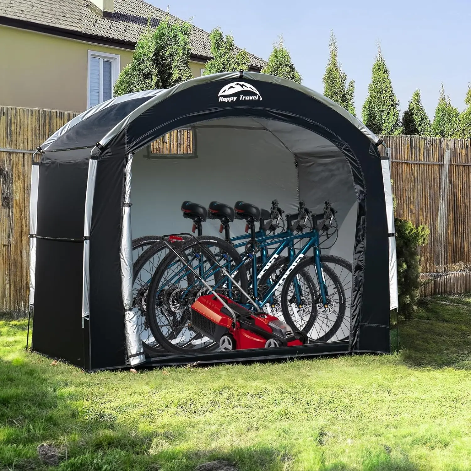 Tenda portaoggetti per bici da esterno impermeabile per biciclette riparo con finestra per 2/4/6/8 esterno portatile