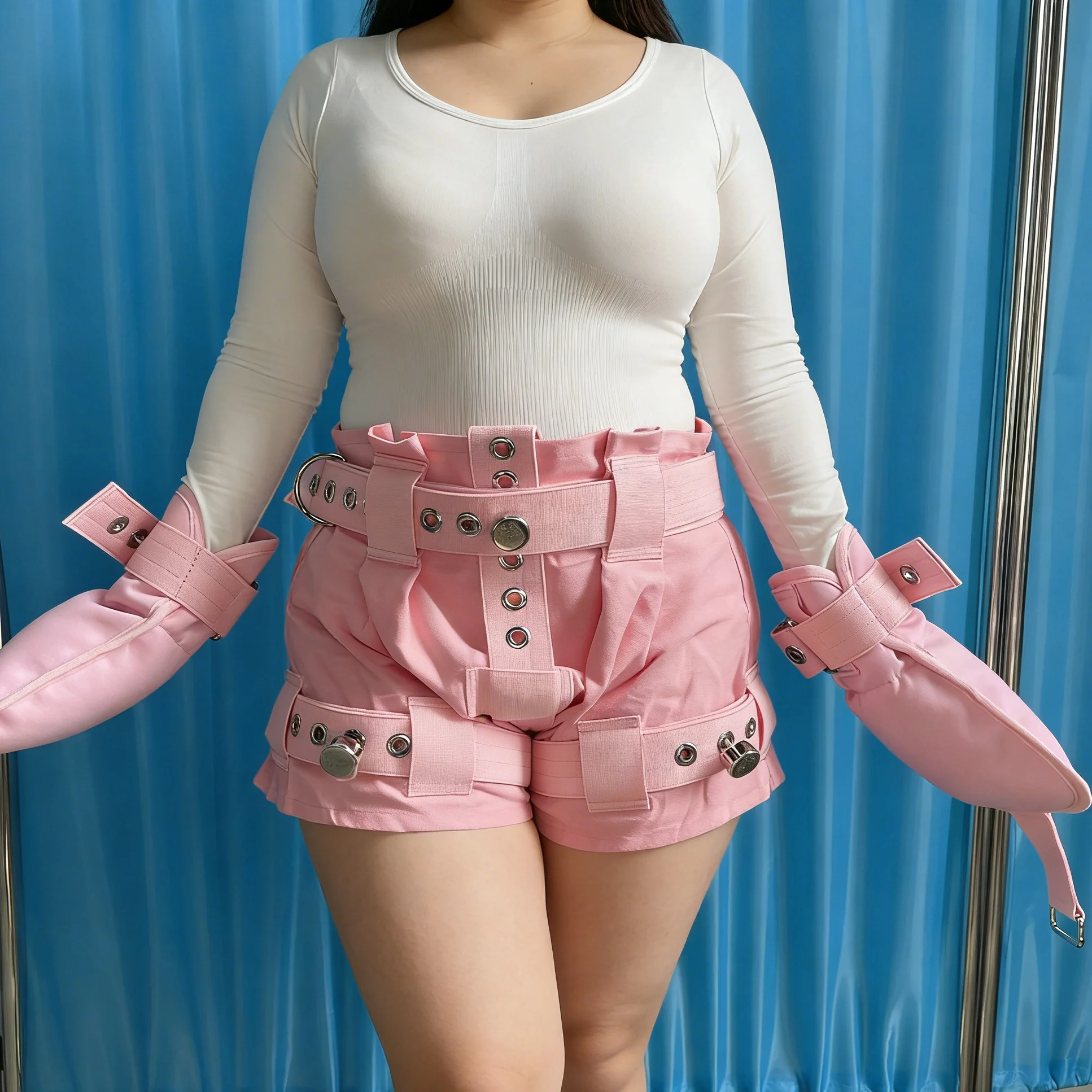 Pink Safety Care Set Locking Mitts & Magnetic Incontinence Shorts Soft Padded Gloves Washable Diaper Pants Bedridden ABDL