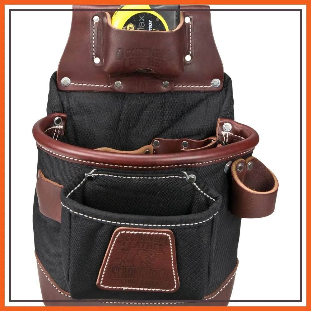 

13-Pocket Leather Tool Bag with Tool Holders - Made in USA