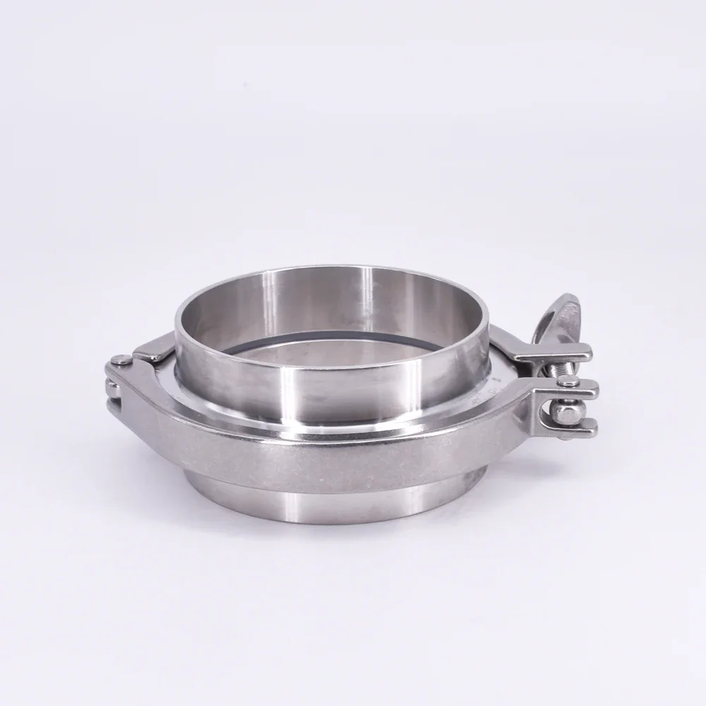 3.5" Tri Clamp x 89mm Pipe OD Stainless Sanitary 2 PCS SS304 Weld Ferrules + 1 PC SS304 Clamp + 1 PC Silicon Gasket