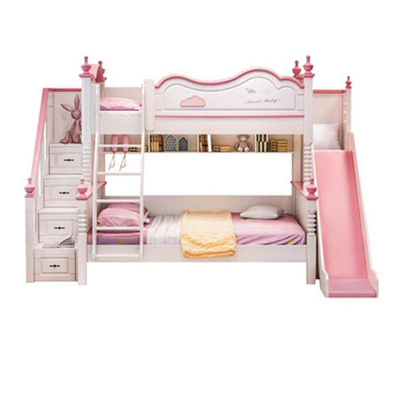 Factory Outlet Furniture Children's Bunk Bed Stairs with Ladder Slide Height Bed CELB014