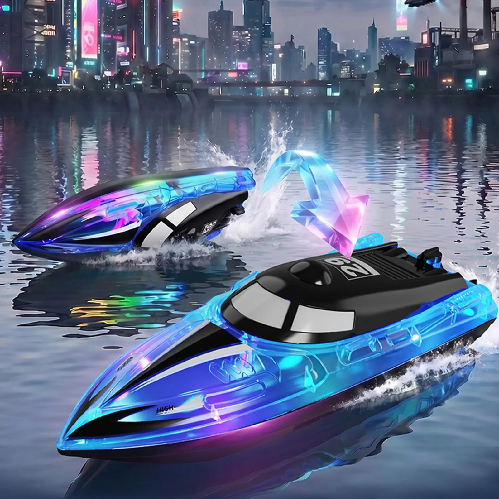 Children's High Speed Remote Control Boat Toy Submersible Electric Speedboat Simulated Ship Model for Boys Watercraft