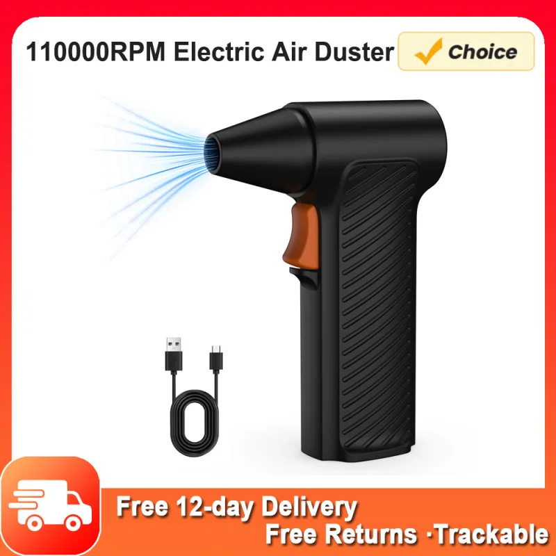 Electric Air Duster 110000RPM Cordless Handheld Blow Dryer for Computer Keyboard Car Cleaning Hair Dryer Plastic Air Duster