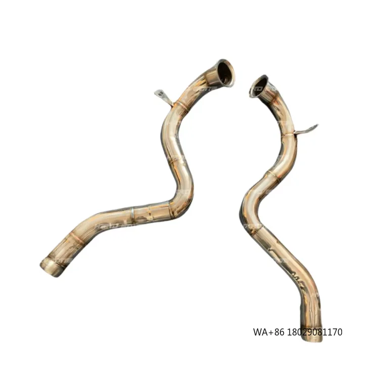 

Stainless Steel Exhaust Downpipe OPF for C63 W205 with Heat Shield High Quality C63 W205 Exhaust Pipes Car