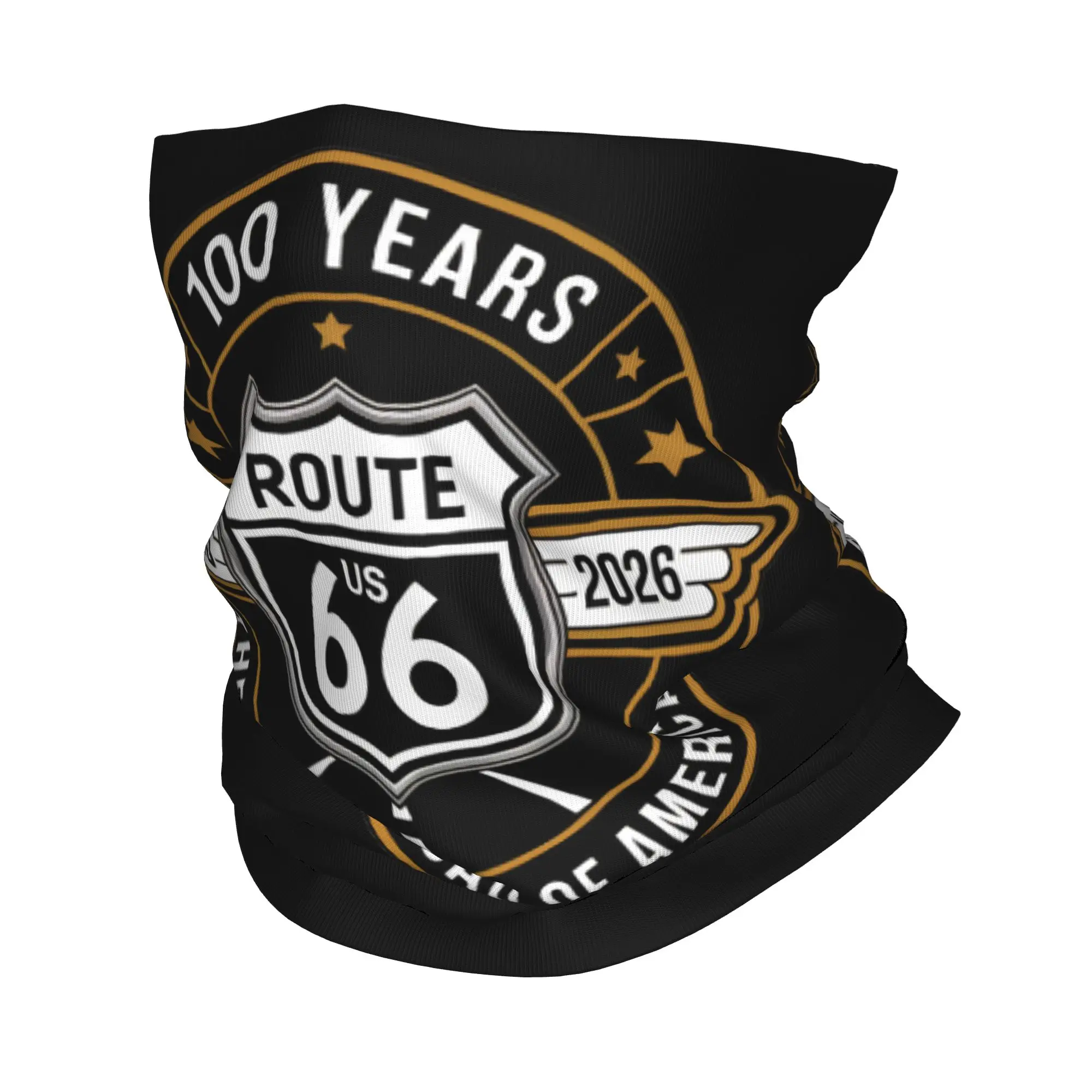 ผ้าคลุมคอสำหรับขี่มอเตอร์ไซค์บนทางหลวงอเมริกาหมายเลข 66 สำหรับผู้ชายและผู้หญิง ใช้เป็นผ้าพันคอ ผ้าปิดหน้า หรือผ้าโพกศีรษะ