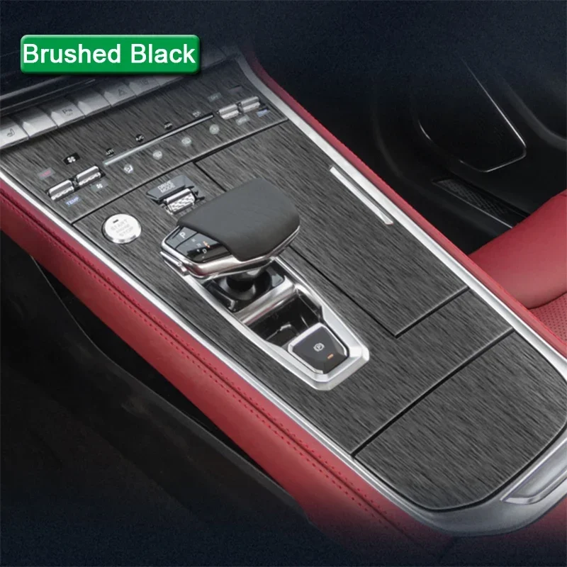 Car Interior Sticker For CHANGAN CS85 COUPE 2019-2023 Car Gear Panel Sticker Gear Box Protective Film Carbon Fiber Black Film