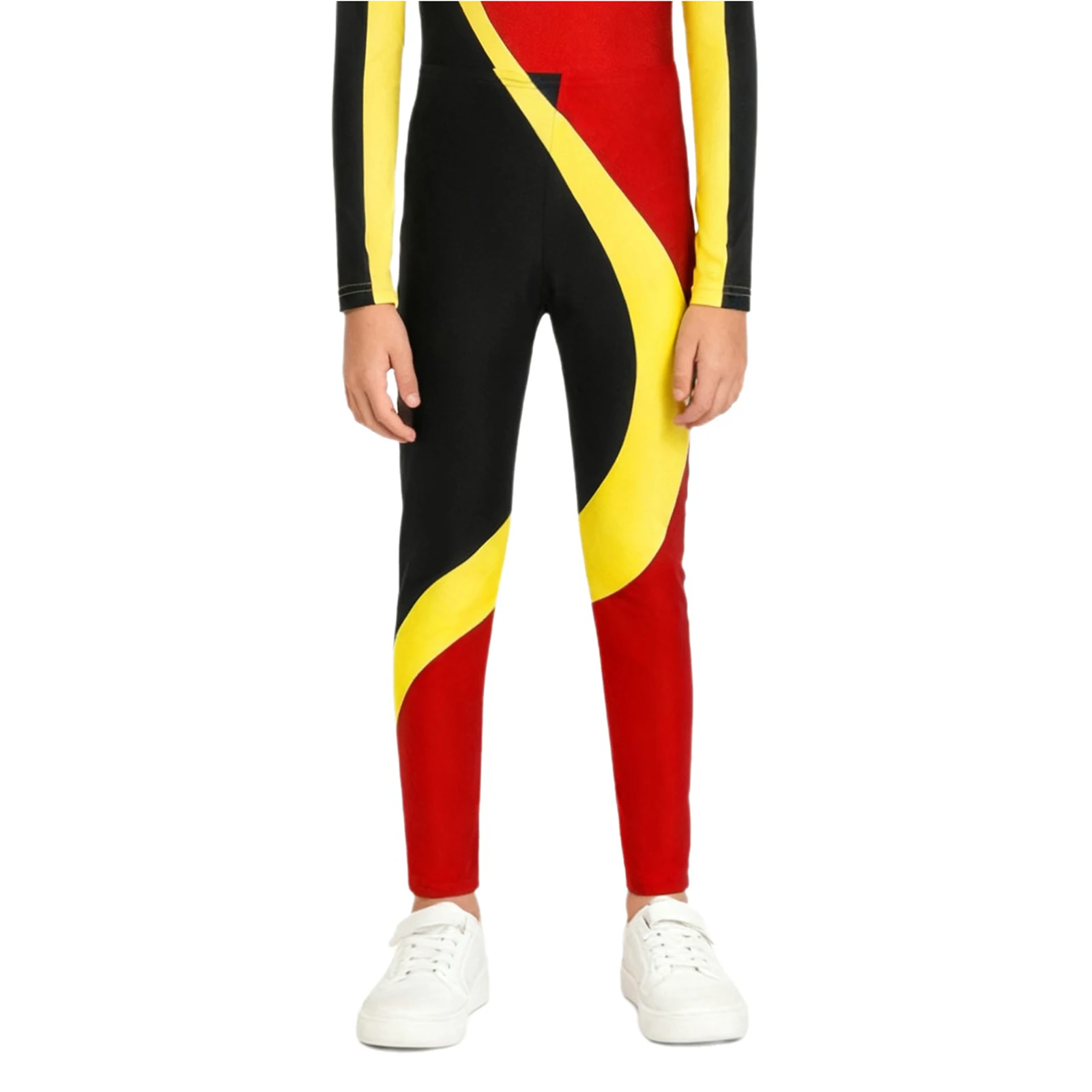 Kids Rhythmic Gymnastics Leggings for Boys Stretchy Tights Long Pants Sportswear Swimwear Figure Ice Skating Latin Dancewear
