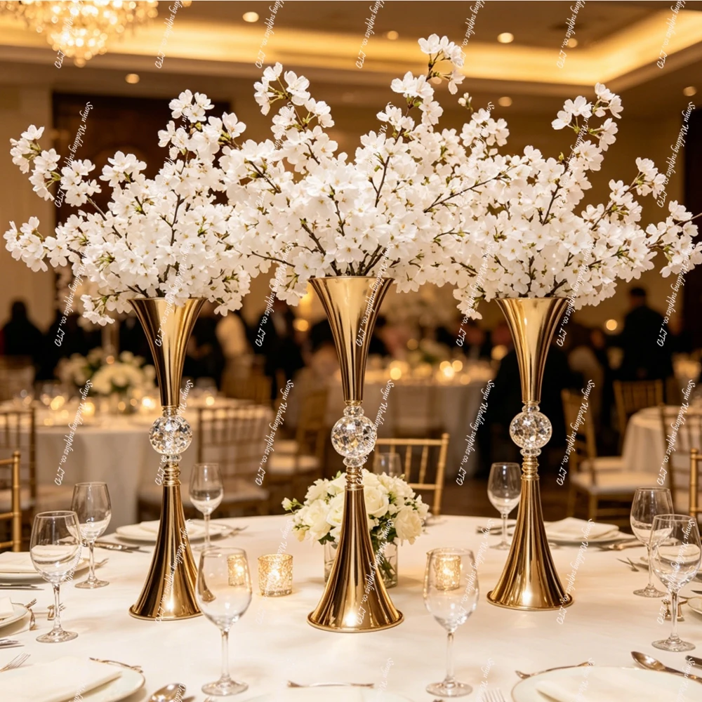 6/10pcs 50-100cm )white/gold/Black Table Flower Stand Black Rise Flower Display Vase Centerpieces for Wedding Paty Decoration