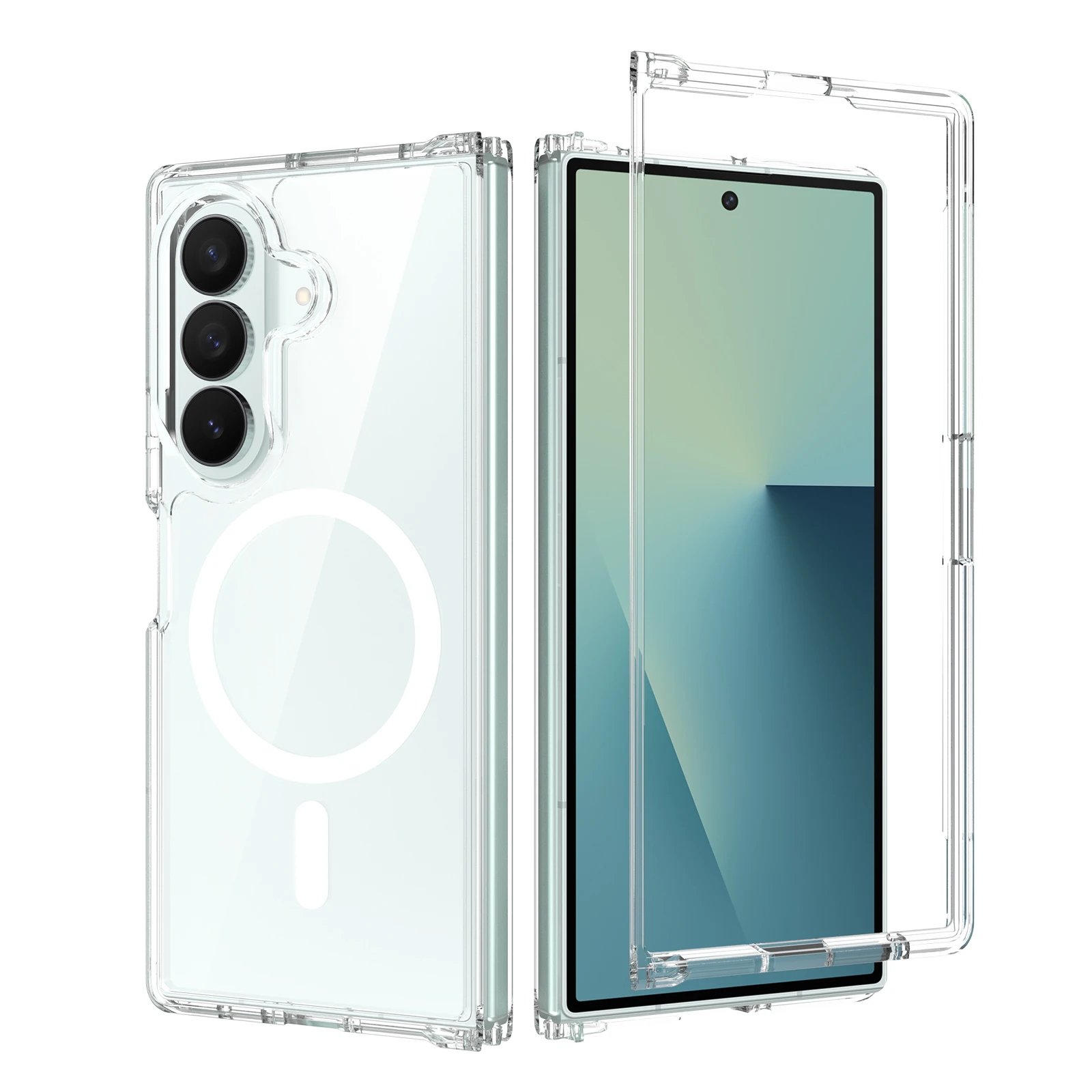 Case for Samsung Galaxy Z Fold 8 Ultra Clear Magnetic Wireless Charging Foldable Reinforced Toughness PC Hard Cover