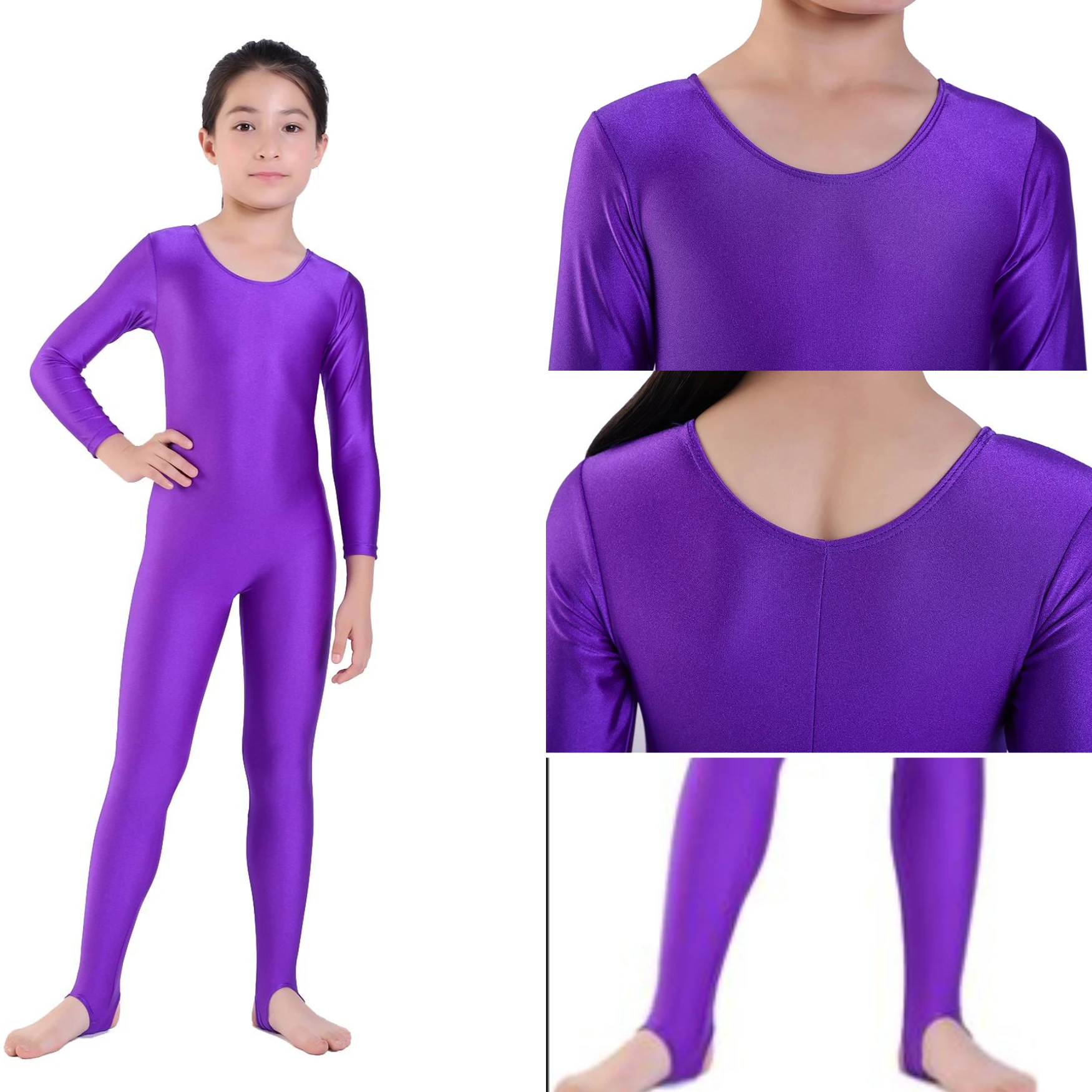 SPEERISE filles Ballet danse Unitard filles étrier gymnastique corps complet justaucorps à manches longues Body enfants combinaison porter