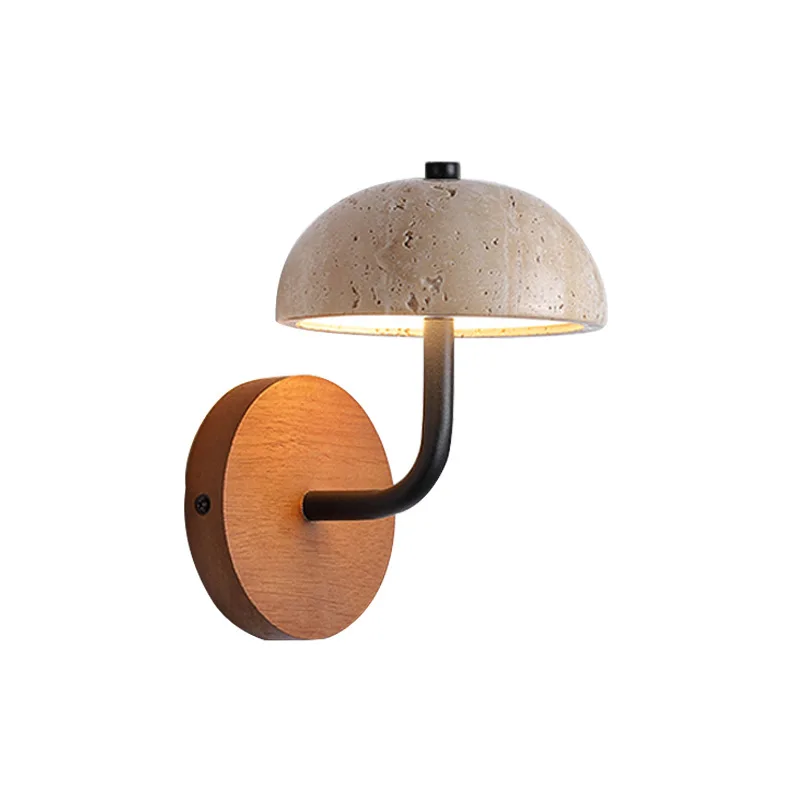 

Retro Mushroom Natural Stone LED Wall Lamp Creative Wabi-sabi Living Room Sconce Lights Staircase Atmosphere Home Decoration