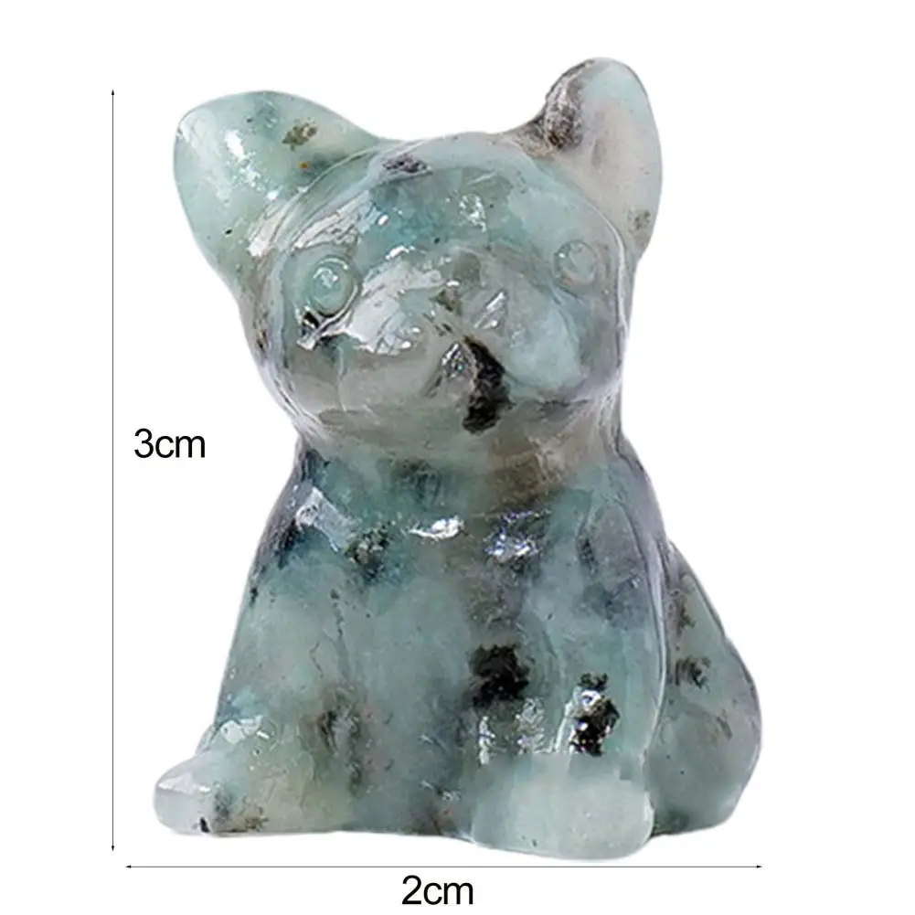 French Bulldog Statue Adorable Design Smooth Surface Rose Quartz Faux Crystals Healing Stones Dog Statue