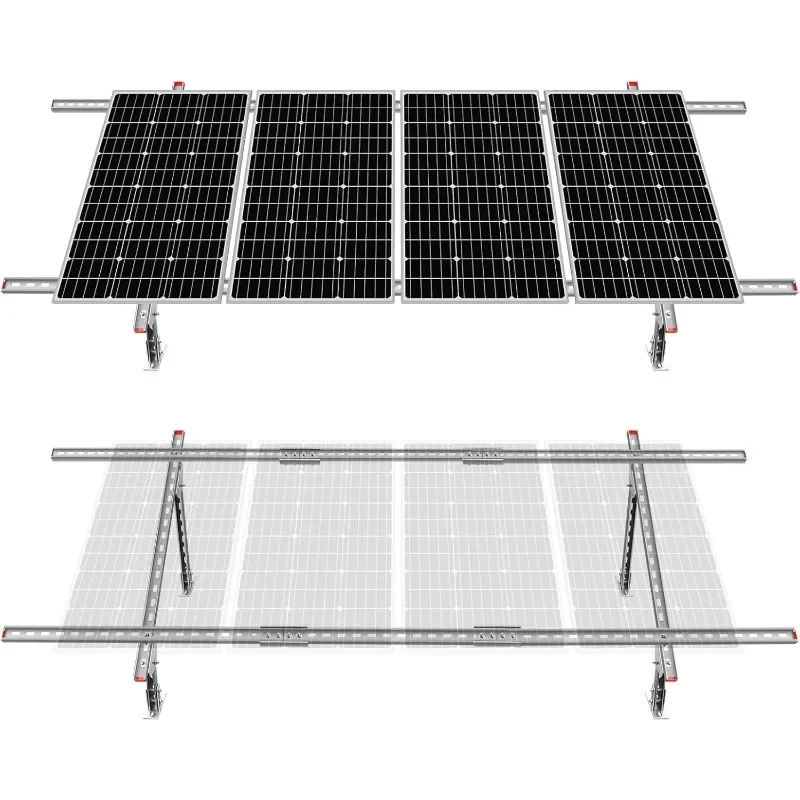 

Adjustable Multi-Pieces Solar Panel Mounting Brackets Kit System for 1-4pcs Solar Panels Solar Ground Mount