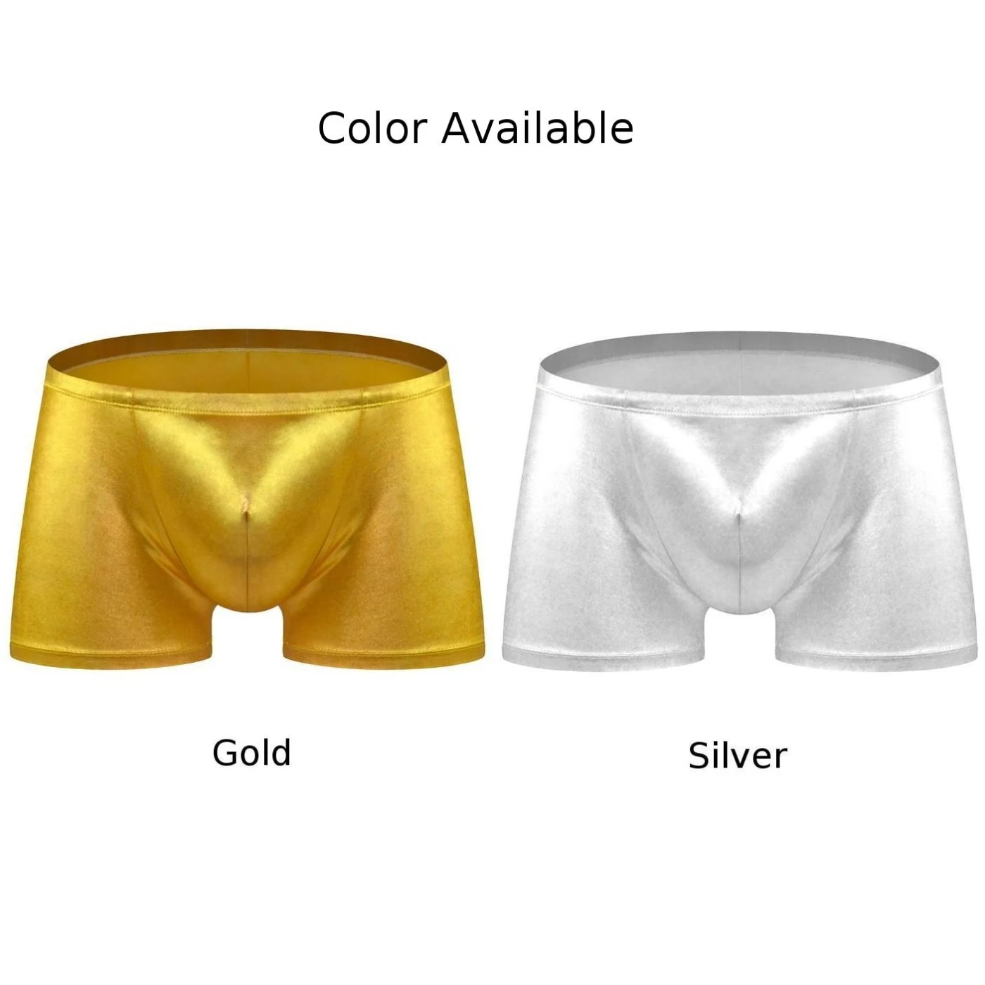 Men Seamless Boxer Briefs Shorts U Convex Pouch Underwear Shorts Trunks Breathable Underpants Faux Leather Boxers