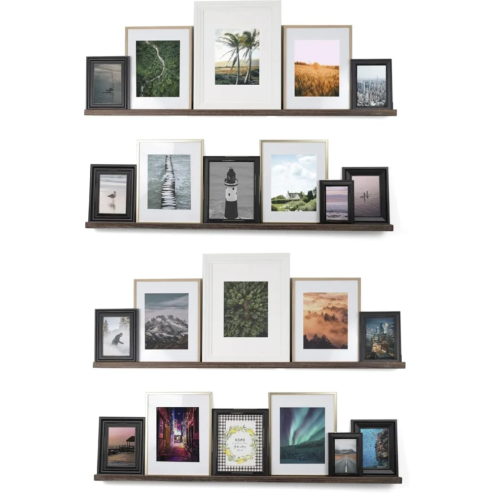 رف حافة ضيق مثبت على الحائط مقاس 52 بوصة من Ted - رف خشبي عائم لغرفة المعيشة والمكتب والمطبخ وغرفة النوم #1