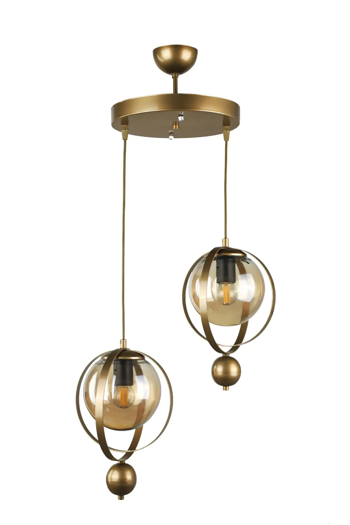 

DOLBOVI jupiter 2.li chandelier tumbled honey glass