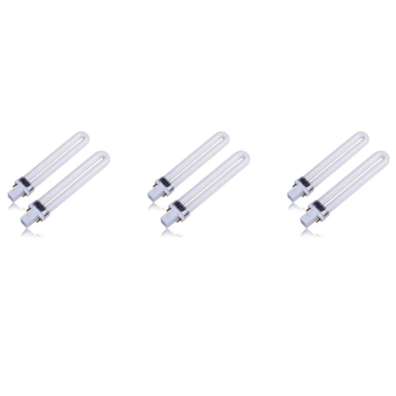 

New Professional Electronic 6Pcs 365Nm 9W Nail Dryer UV Lamp Light Bulb Tube Replacement Art Nail Polish Manicure