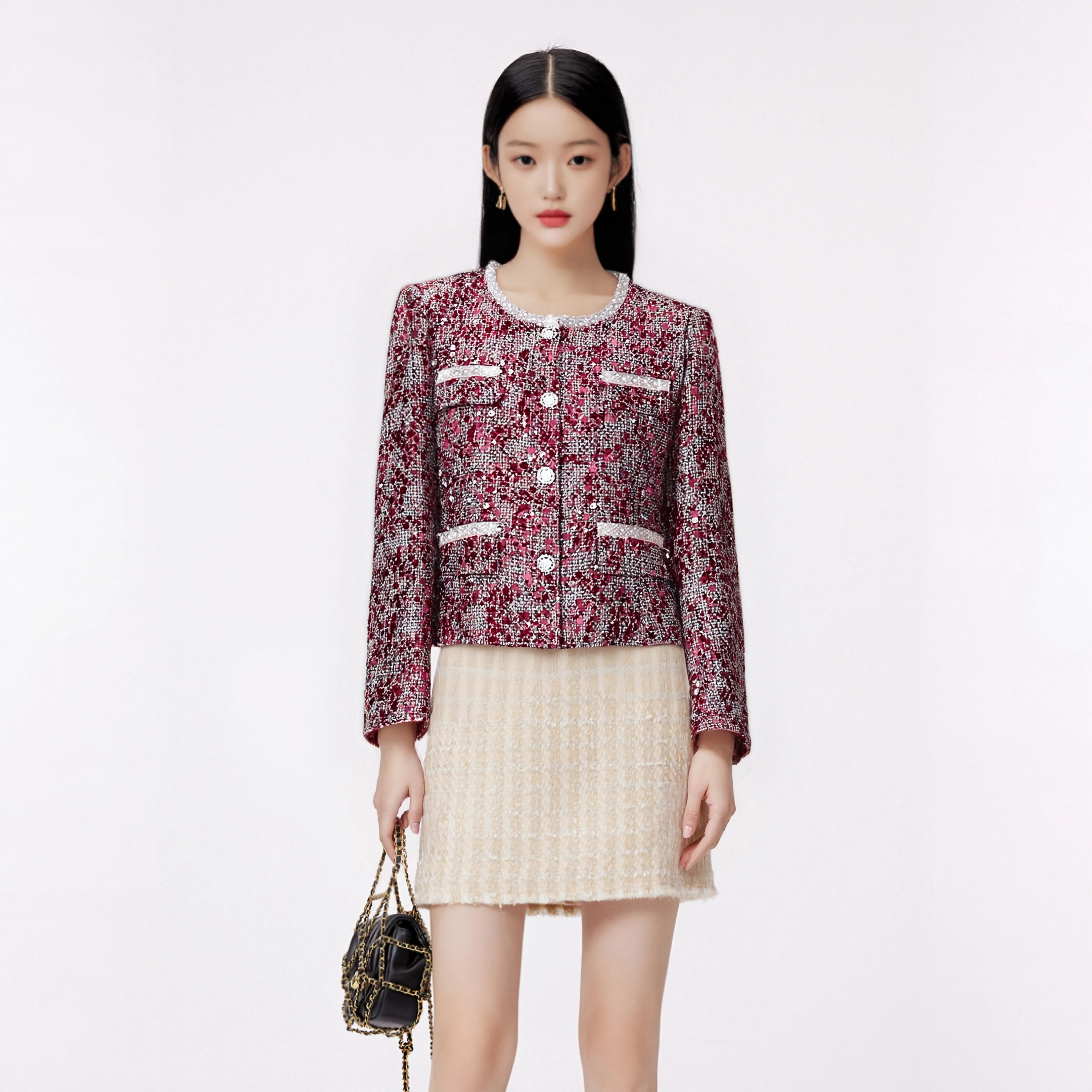 

Feminine Light Luxury Sequin Beaded Jacket Celebrity High-End Temperament Fashion Small Fragrance Detail for Evening Wear