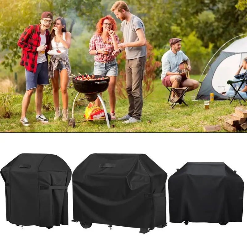 

Barbecue Grill Cover Anti Dust Waterproof BBQ Grill Cover Adjustable Straps BBQ Protector Grilling Protection For Sun Dirt Snow