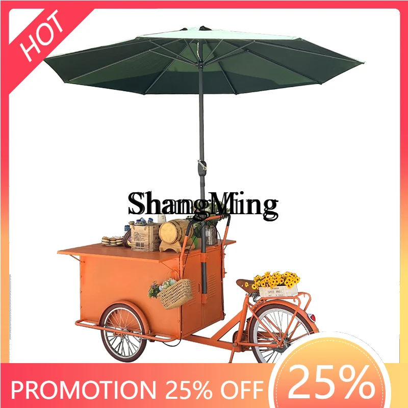 

SM new car shopping mall store promotion wrought iron floating outdoor stall tricycle mobile coffee cart