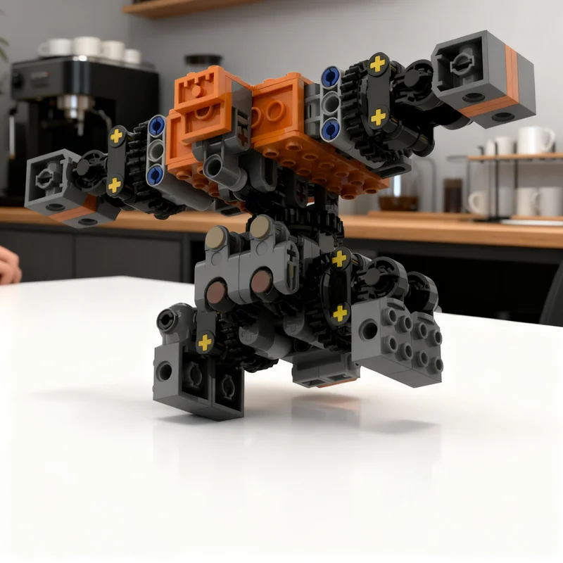 151pcs MOC Turntable Mech Torso Concept Technical Building Blocks Pack Diy Model Assembly Collectible Helmet Toy Gift For Fans