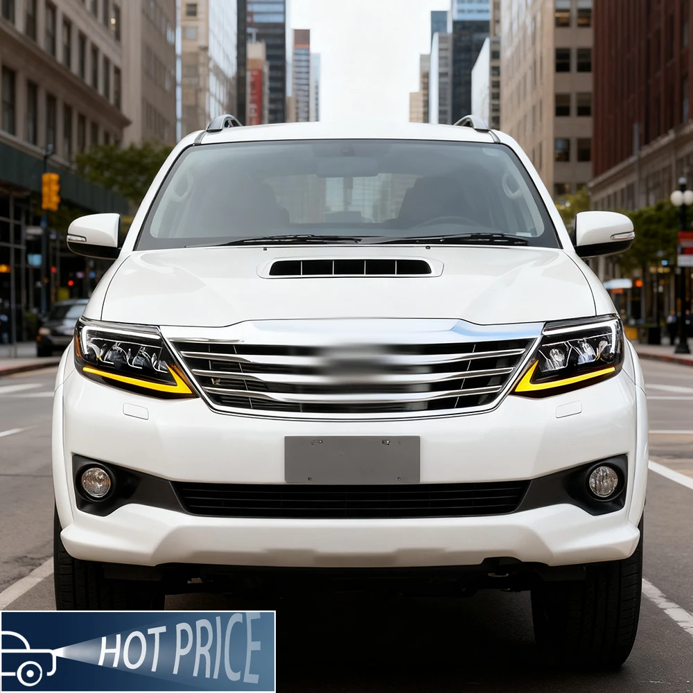 

Для Toyota Fortuner 2011-2015 светодиодные автоматические фары в сборе с анимацией запуска, новые линзы с 3 уровнями проектора, аксессуары