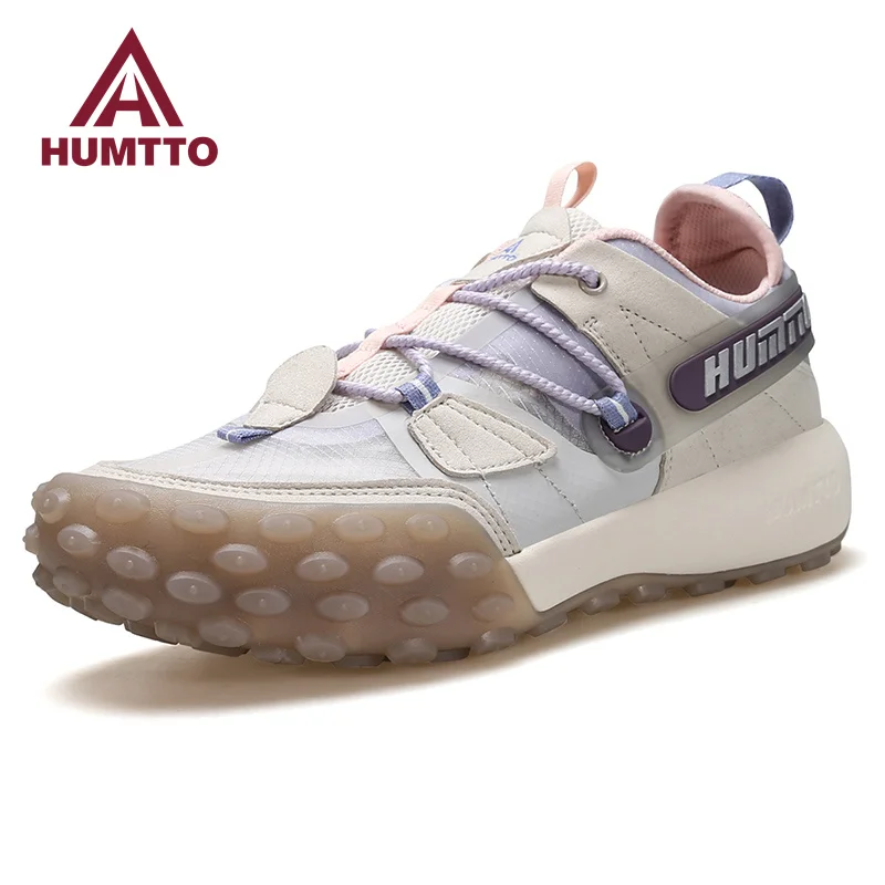 HUMTTO Shoes for Women 2023 Summer Flats Sneakers Womens Luxury Designer Black Casual Ladies Shoes Breathable Running Trainers