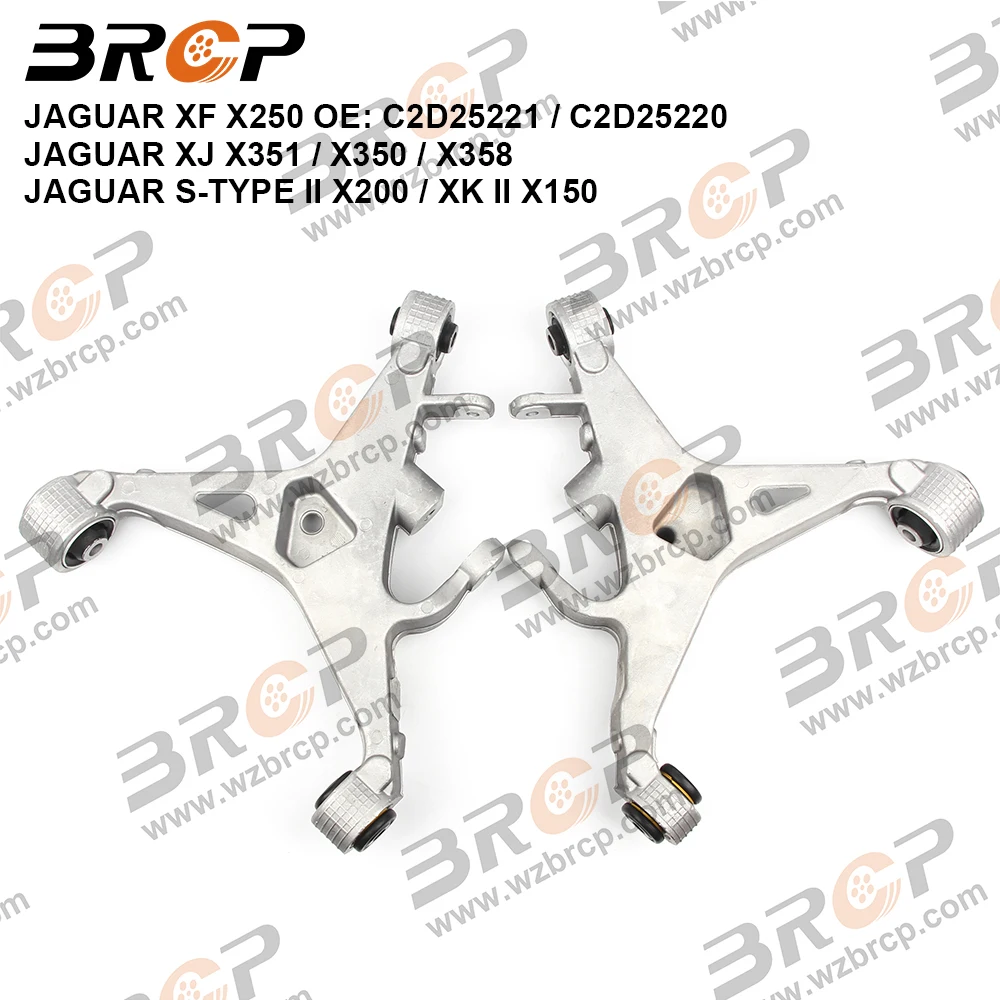 BRCP Pair Rear Lower Suspension Control Arm For Jaguar XF X250 XJ X351 X350 X358 S-TYPE X200 XK X150 C2D25221 C2D25220