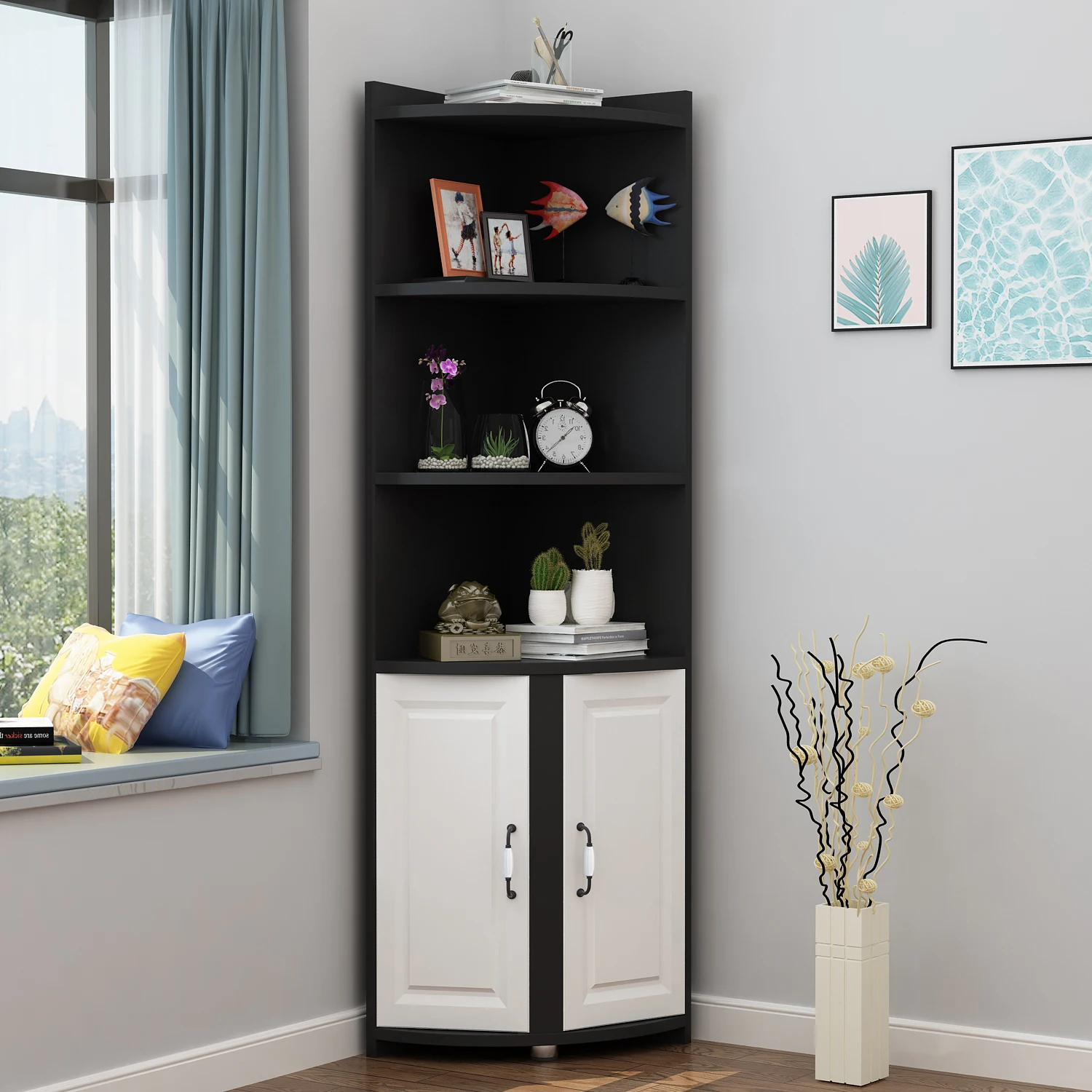 Corner Cabinet, Corner, Modern, Simple, Corner, Triangle, Versatile