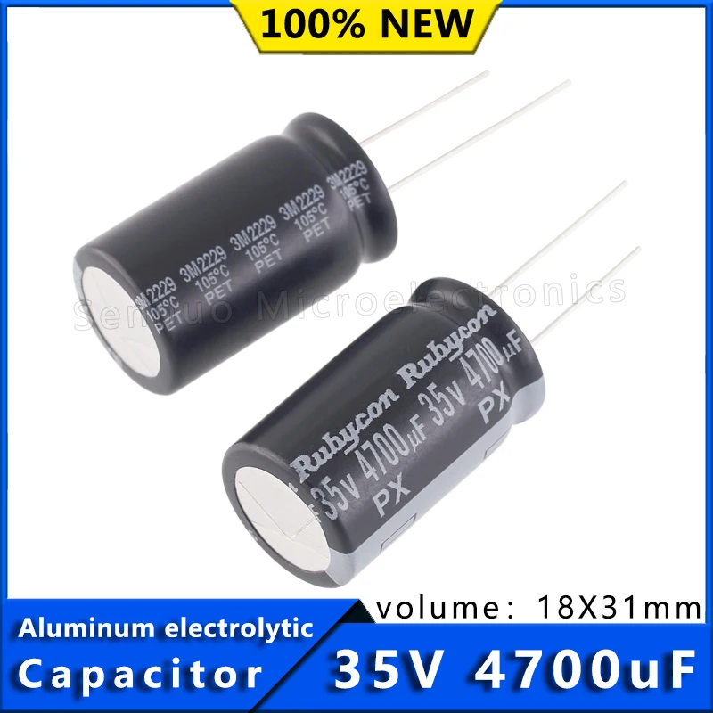 2Pcs New original imported Japanese Rubycon PX 35v 4700uF 18x31mm audio amplifier electrolytic capacitors 35PX4700MEFC