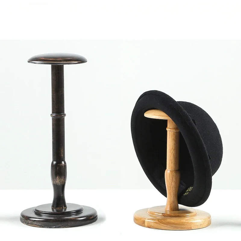 Holder Stand Wig Storage Holder Hat / Cap / Wig Hanger Display Rack Tabletop Hat Stand Tabletop Rack Solid Wood Base Wood Hat