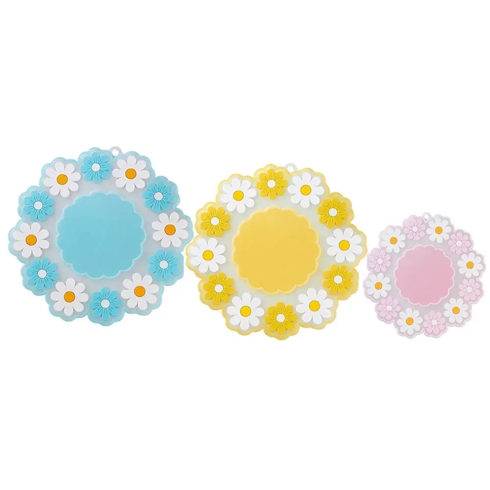 

PVC Daisy Placemat Multiple Uses Kawaii Portable Insulation Mat Durable Blossom Daisy Shaped Drink Cup Pads Kitchen