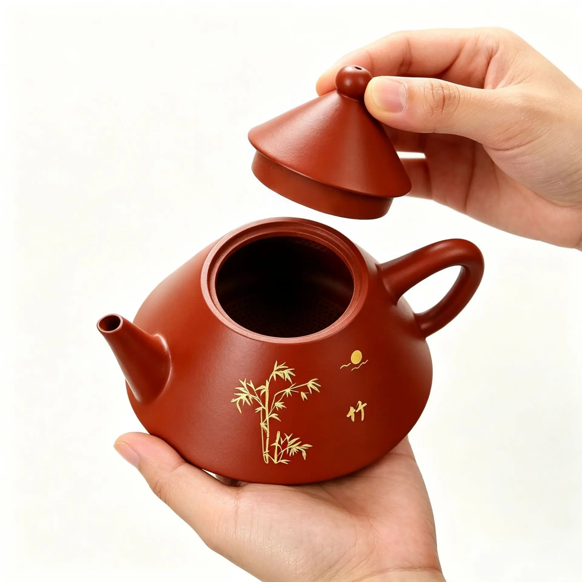Hand‑crafted Yixing Original Ore Zhuni Dahongpao Clay Zisha Pyramid Teapot, Practical Single Pot for Home Gongfu Tea