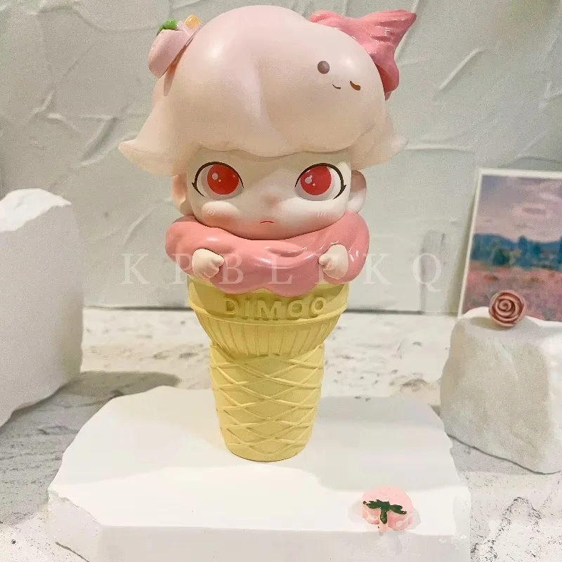 

Customized： Dimoo Strawberry Pink Cone 17cm Tall, Headband Ice Cream Accessory Magnet Model Gift