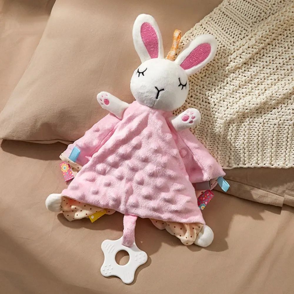 

Comforter Baby Security Soothing Towel Snuggle Toy Stuffed Animal Newborn Saliva Towel Soft Silicone Teether Soothing Doll Towel