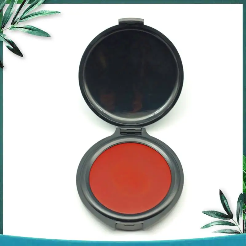 (NEW) Fingerprint Ink Pad No-Wash Quick-Drying Portable Quick-Drying Ink Pad Red 1 PCS Plastic